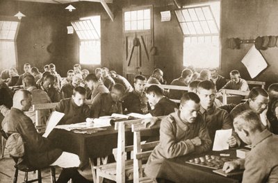 La salle de jeux de la Y.M.C.A., Dorchester, illustration de Prisonniers allemands en Grande-Bretagne - English Photographer